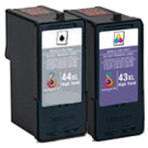 Lexmark 18Y0143 / 18Y0144 #43Xl / #44Xl Ink / Inkjet Cartridge Combo Pack Black Tri-Color High Yield