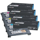 Brand New Original LEXMARK X502 Laser Toner Catridge Set Black Cyan Yellow Magenta