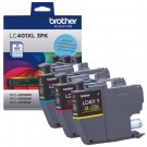 Brand New Original Brother LC401XL (LC401XL 3PKS ) Color Ink Cartridge Combo High Yield C/M/Y