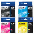 Brand New Original EPSON T220 INK / INKJET Cartridge Set Black Yellow Magenta Cyan