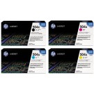 ~Brand New Original HP CP3525 Laser Toner Cartridge Set Black Cyan Yellow Magenta (Black High Yield)