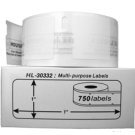DYMO 30332 Multipurpose Label Rolls - 1" x 1" 750 Labels Per Roll