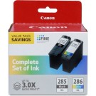 Brand New Original Canon PG-285XL CL-286XL Black Tri-Color Combo Pack High Yield Ink / Inkjet Cartridge