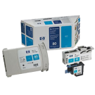 ~Brand New Original HP C4891A (HP 80) INK / INKJET Cyan Printhead & Cleaner Value Pack