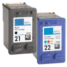 HP C9351AN / C9352AN (21 / 22) INK / INKJET Cartridge Combo Pack Black Tri-Color