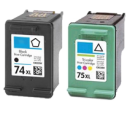 HP CB336WN / CB338WN (74XL/75XL) Black Tri-Color High Yield Ink Cartridge Combo Pack 