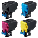 KONICA / MINOLTA 4750 / 4750DN High Yield Laser Toner Cartridge Set Black Cyan Yellow Magenta