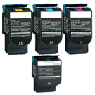 LEXMARK / IBM C544 Set High Yield Laser Toner Cartridges Black Cyan Yellow Magenta