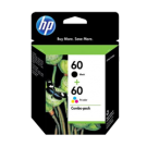 Brand New Original HP CC640WN / CC643WN #60 Ink / Inkjet Cartridge Combo Pack Black Tri-Color