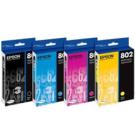 Brand New Original OEM-EPSON T802XL T802 INK / INKJET Set High Yield Black + Standard Yield Cyan Magenta Yellow