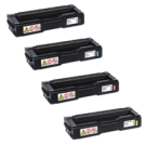 RICOH SPC 220 / 221 / 240 Laser Toner Cartridge Set Black Cyan Magenta Yellow